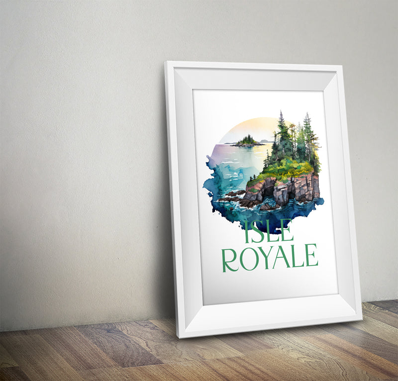 Isle Royale National Park Poster | Watercolor National Park Poster