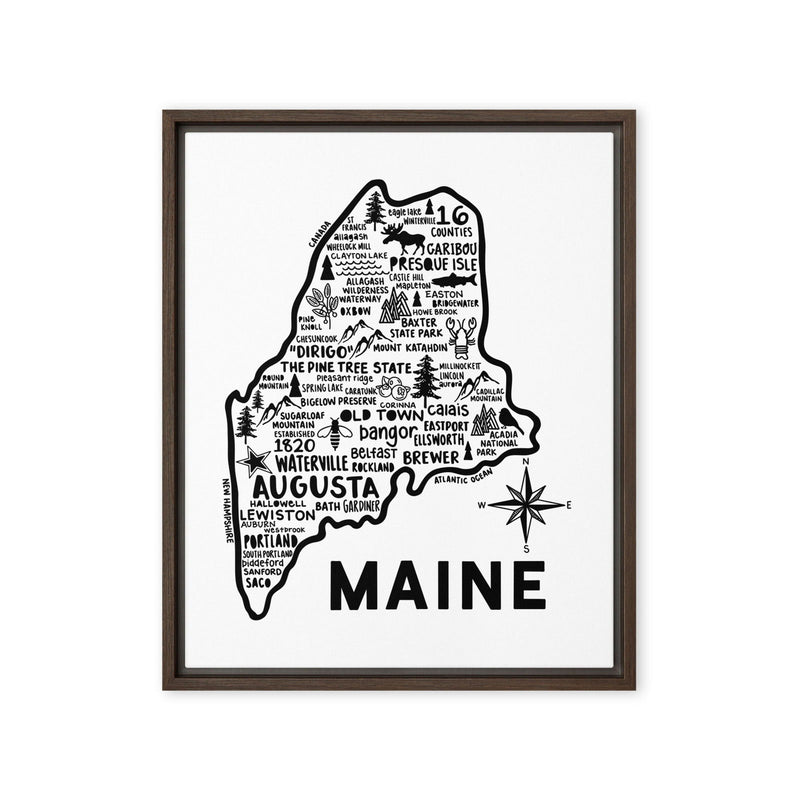 Maine Framed Canvas Print - Albion Mercantile Co.