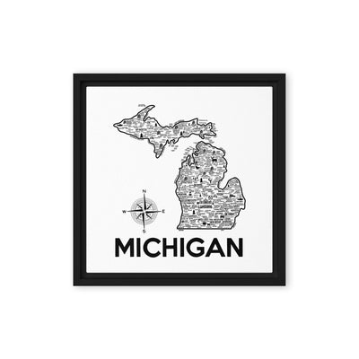 Michigan Framed Canvas Print - Albion Mercantile Co.