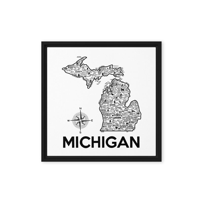 Michigan Framed Canvas Print - Albion Mercantile Co.