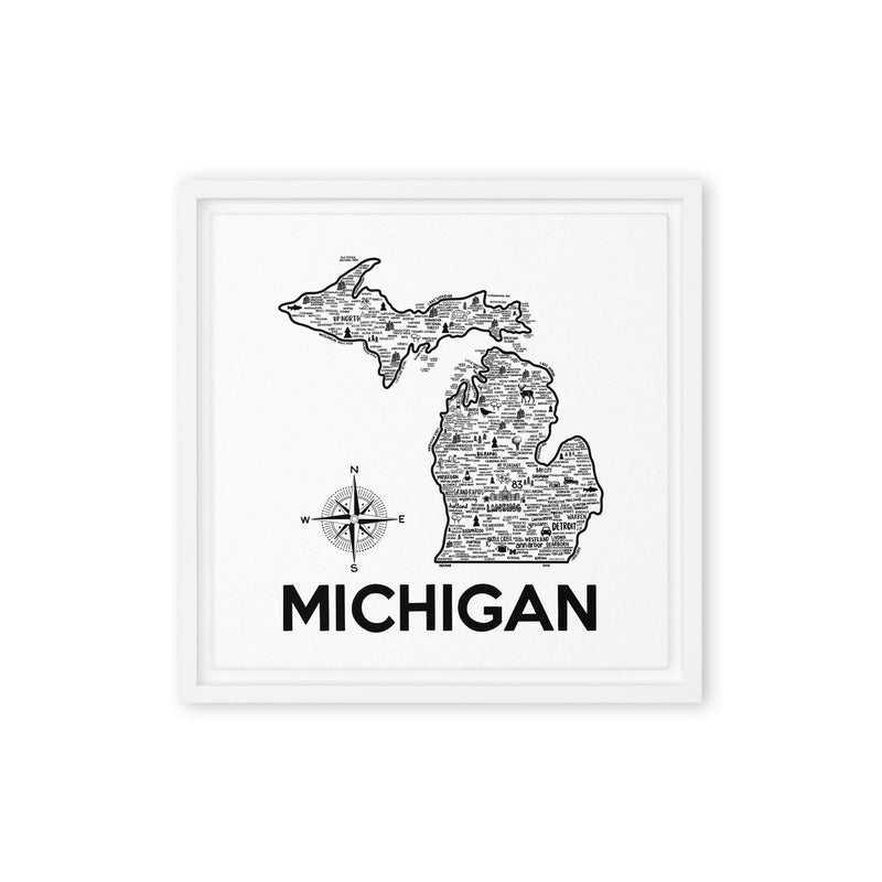 Michigan Framed Canvas Print - Albion Mercantile Co.