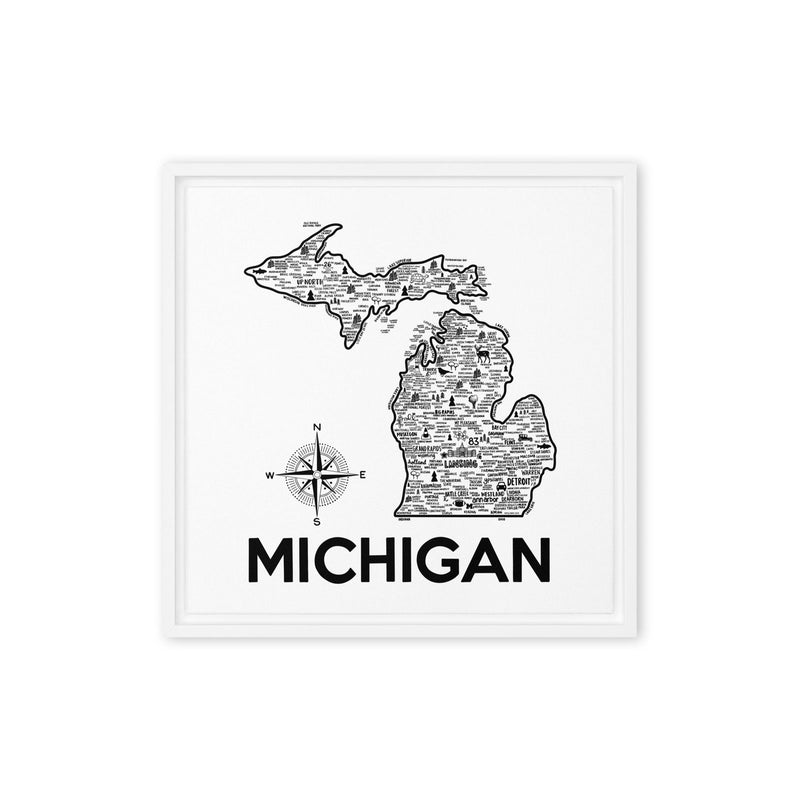 Michigan Framed Canvas Print - Albion Mercantile Co.