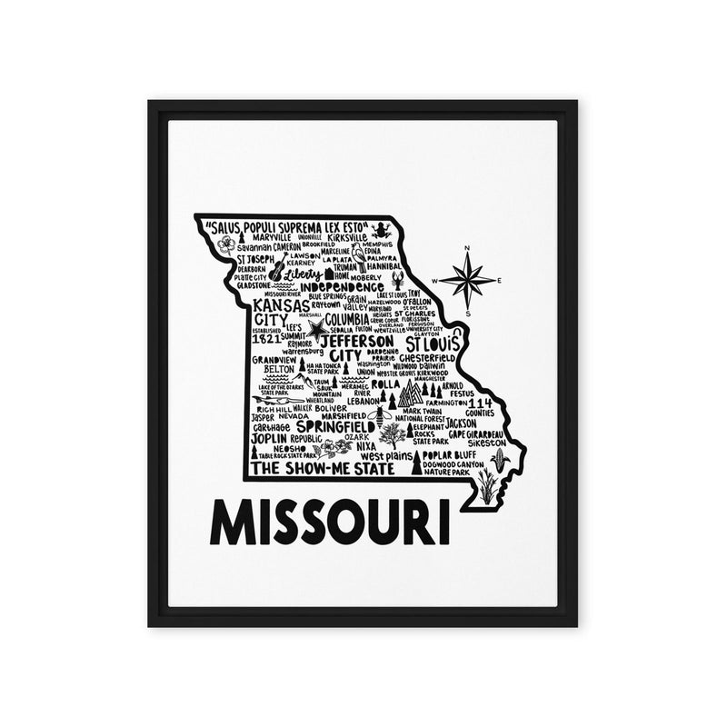 Missouri Framed Canvas Print - Albion Mercantile Co.