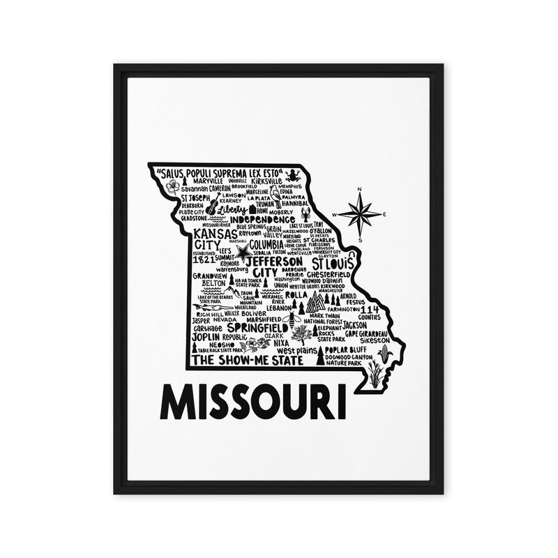 Missouri Framed Canvas Print - Albion Mercantile Co.