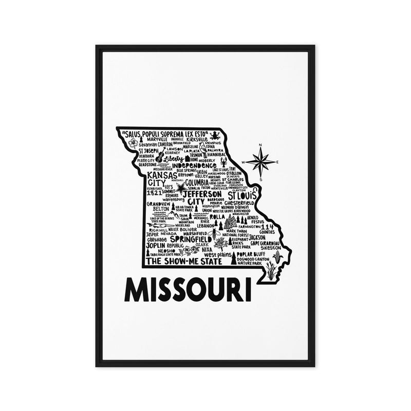 Missouri Framed Canvas Print - Albion Mercantile Co.