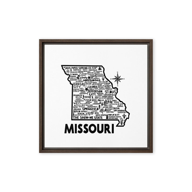 Missouri Framed Canvas Print - Albion Mercantile Co.