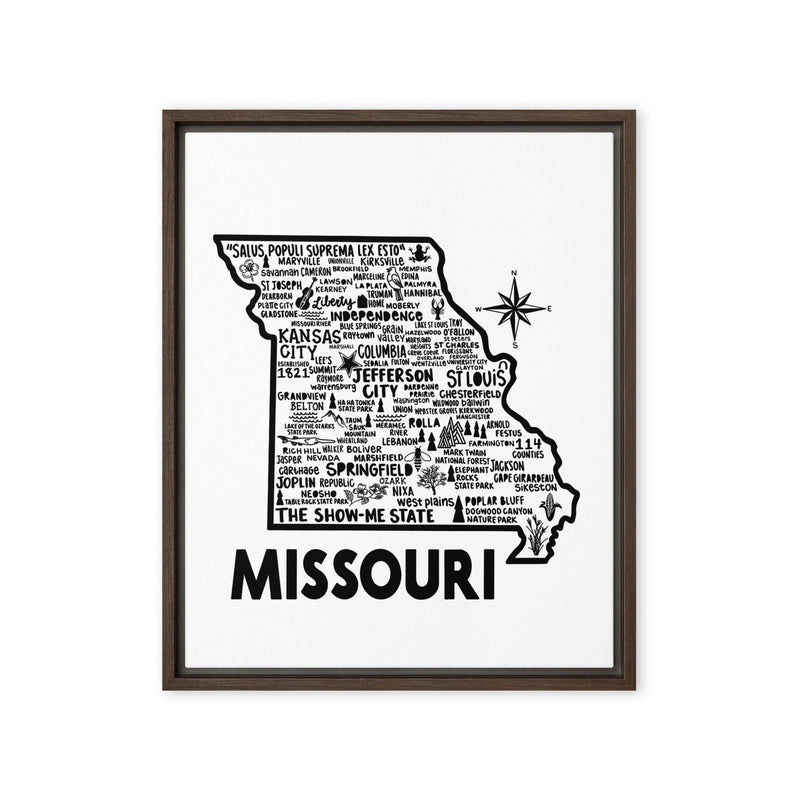 Missouri Framed Canvas Print - Albion Mercantile Co.