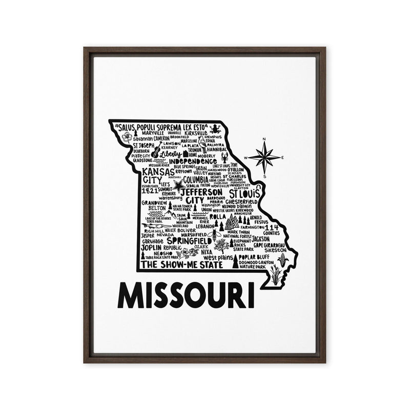 Missouri Framed Canvas Print - Albion Mercantile Co.