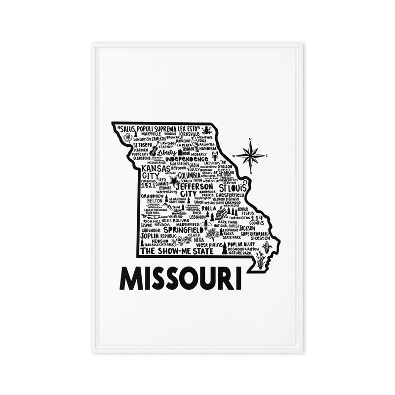 Missouri Framed Canvas Print - Albion Mercantile Co.