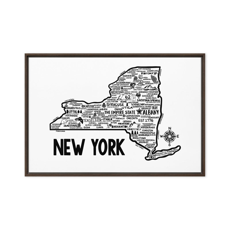 New York Framed Canvas Print - Albion Mercantile Co.