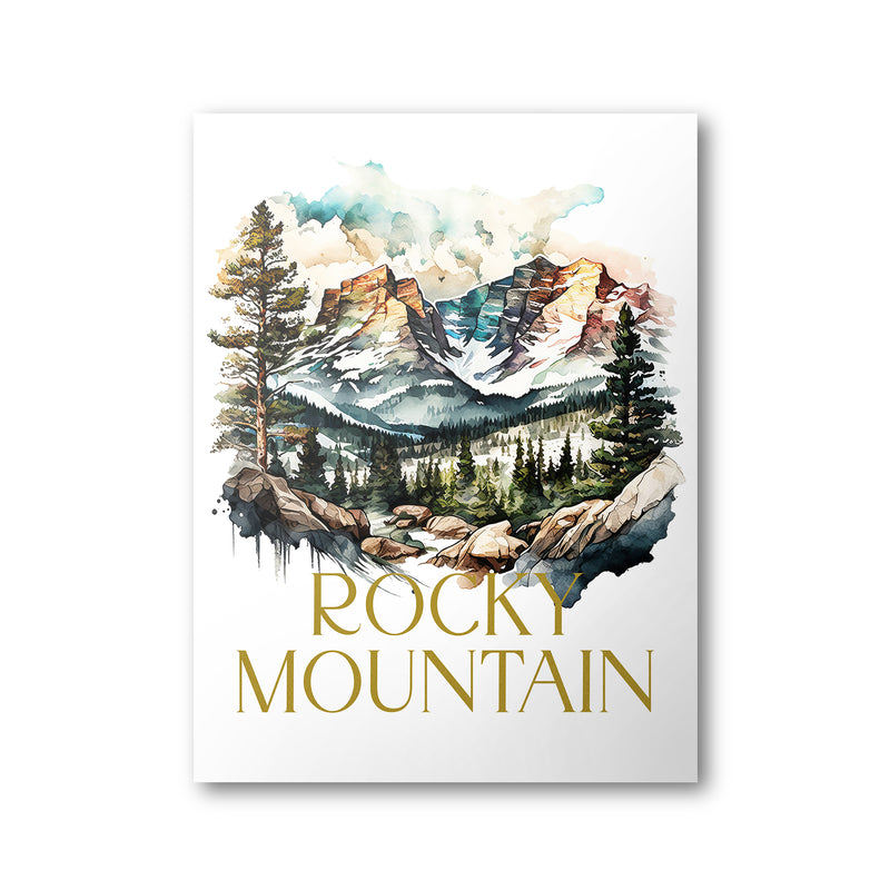 Rocky Mountain National Park Poster | Watercolor National Park Poster