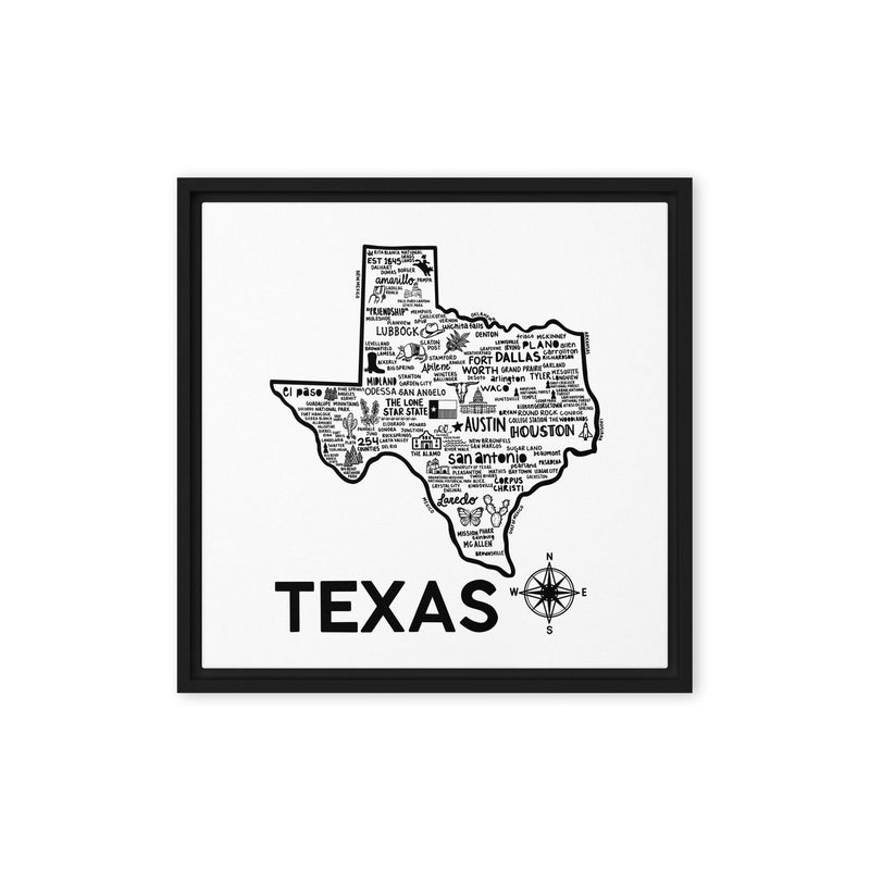 Texas Framed Canvas Print - Albion Mercantile Co.