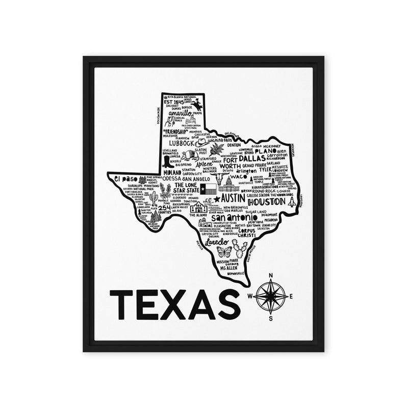 Texas Framed Canvas Print - Albion Mercantile Co.