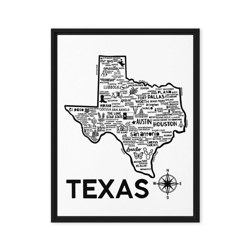 Texas Framed Canvas Print - Albion Mercantile Co.