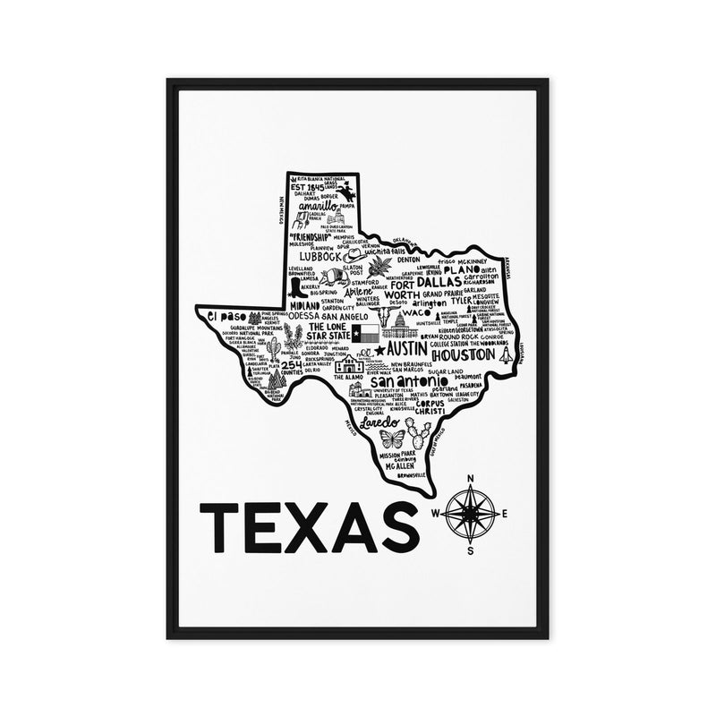 Texas Framed Canvas Print - Albion Mercantile Co.