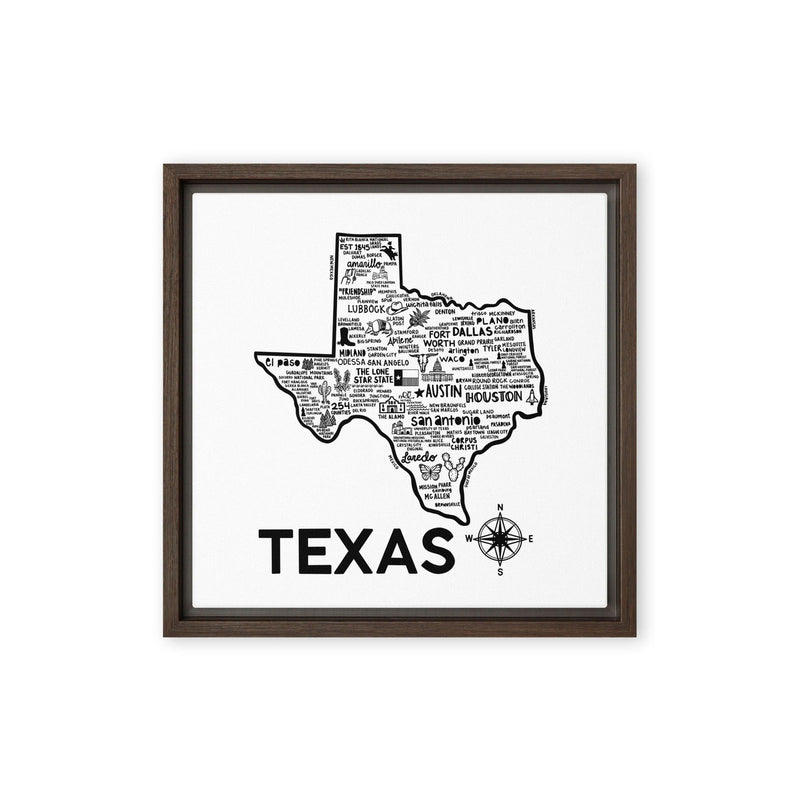 Texas Framed Canvas Print - Albion Mercantile Co.