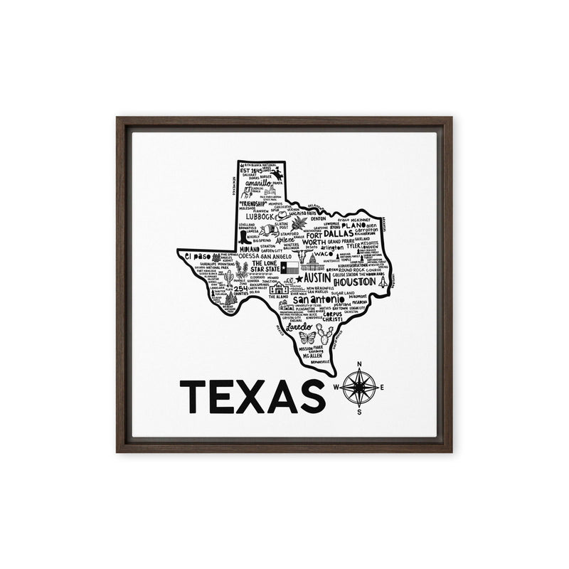 Texas Framed Canvas Print - Albion Mercantile Co.