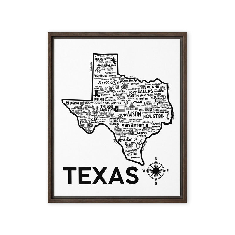 Texas Framed Canvas Print - Albion Mercantile Co.