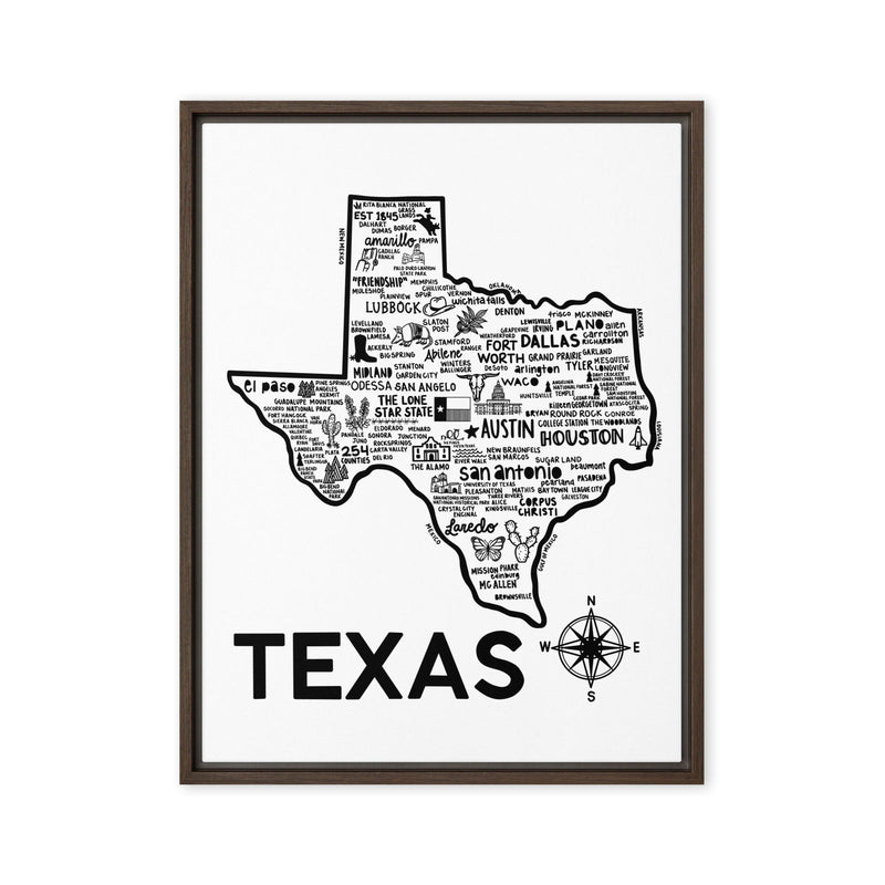 Texas Framed Canvas Print - Albion Mercantile Co.