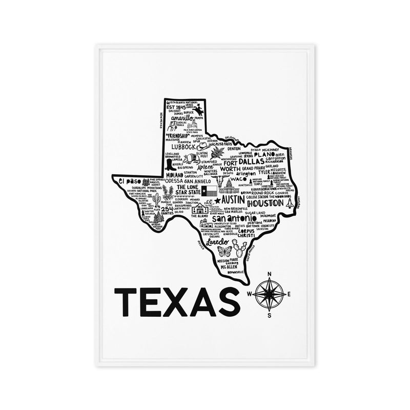 Texas Framed Canvas Print - Albion Mercantile Co.