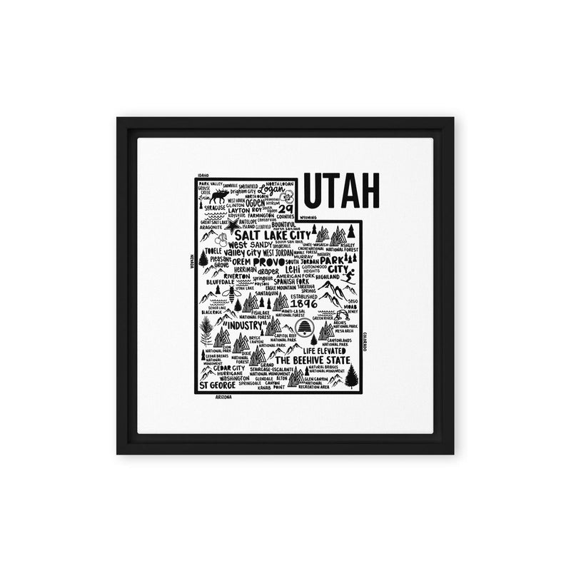 Utah Framed Canvas Print - Albion Mercantile Co.