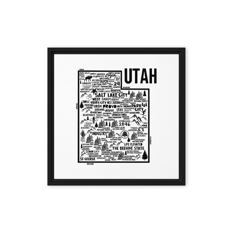 Utah Framed Canvas Print - Albion Mercantile Co.