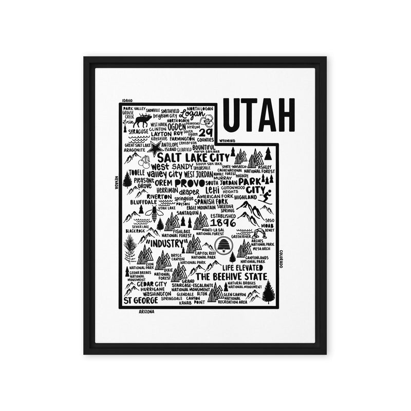 Utah Framed Canvas Print - Albion Mercantile Co.