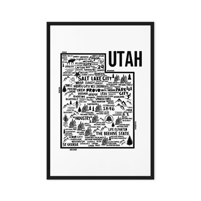 Utah Framed Canvas Print - Albion Mercantile Co.