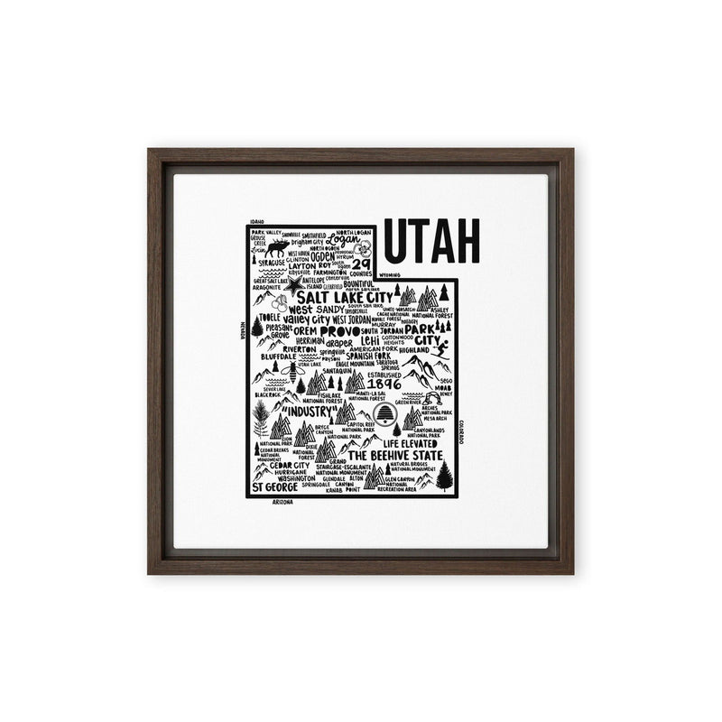 Utah Framed Canvas Print - Albion Mercantile Co.