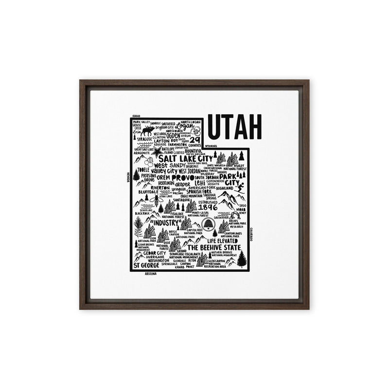 Utah Framed Canvas Print - Albion Mercantile Co.