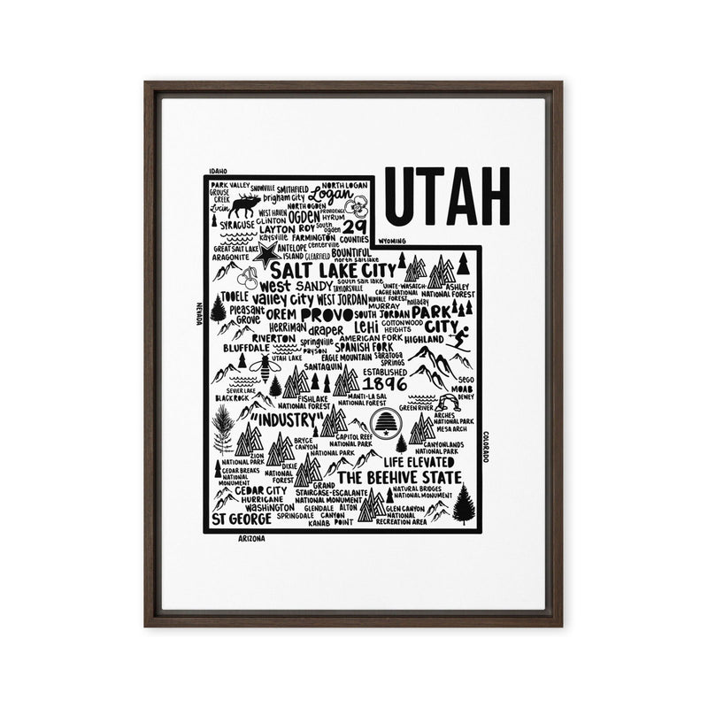 Utah Framed Canvas Print - Albion Mercantile Co.