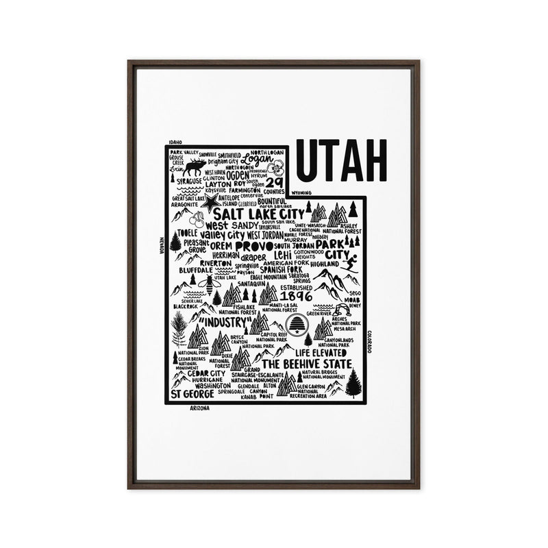 Utah Framed Canvas Print - Albion Mercantile Co.