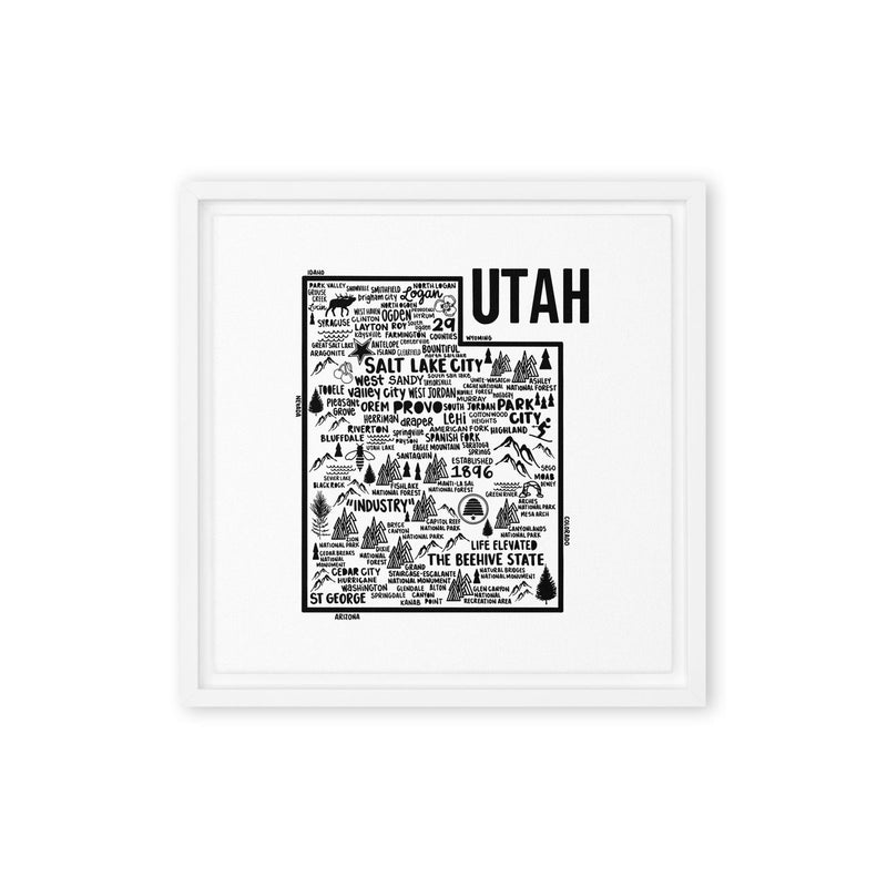 Utah Framed Canvas Print - Albion Mercantile Co.