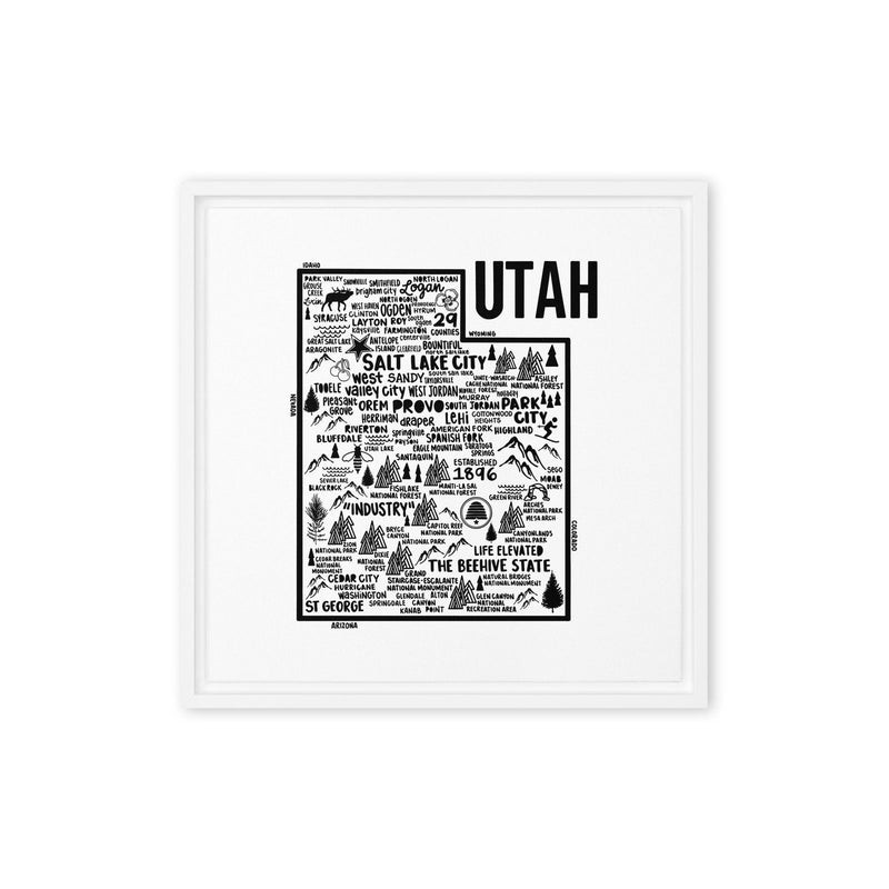 Utah Framed Canvas Print - Albion Mercantile Co.