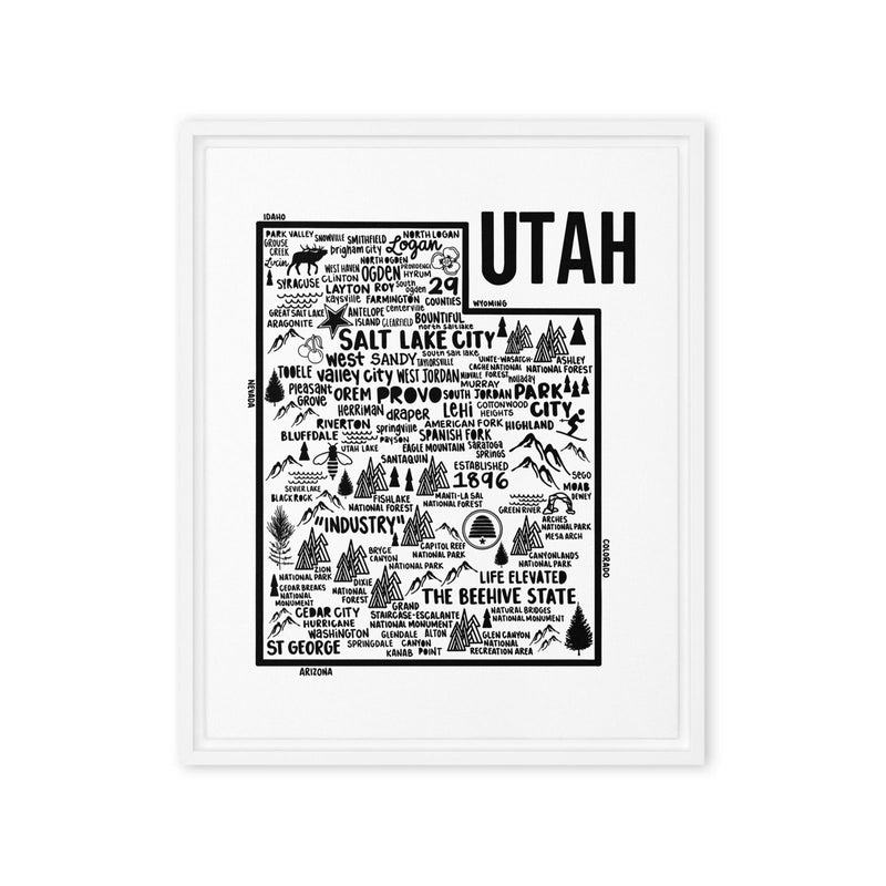 Utah Framed Canvas Print - Albion Mercantile Co.