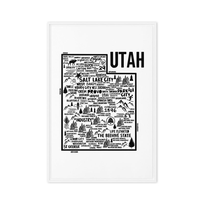 Utah Framed Canvas Print - Albion Mercantile Co.