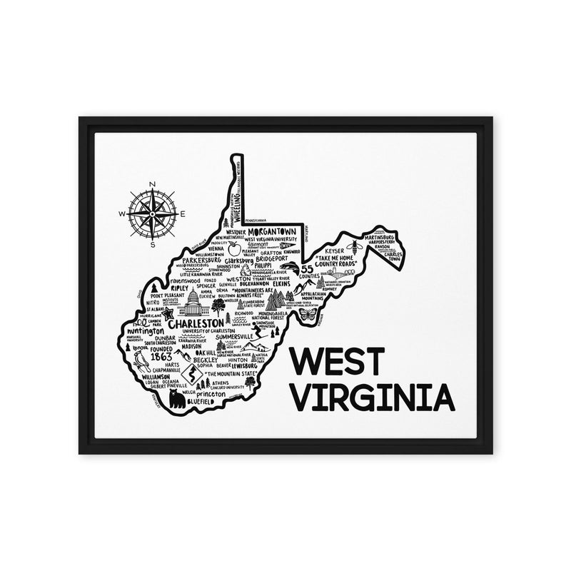 West Virginia Framed Canvas Print - Albion Mercantile Co.