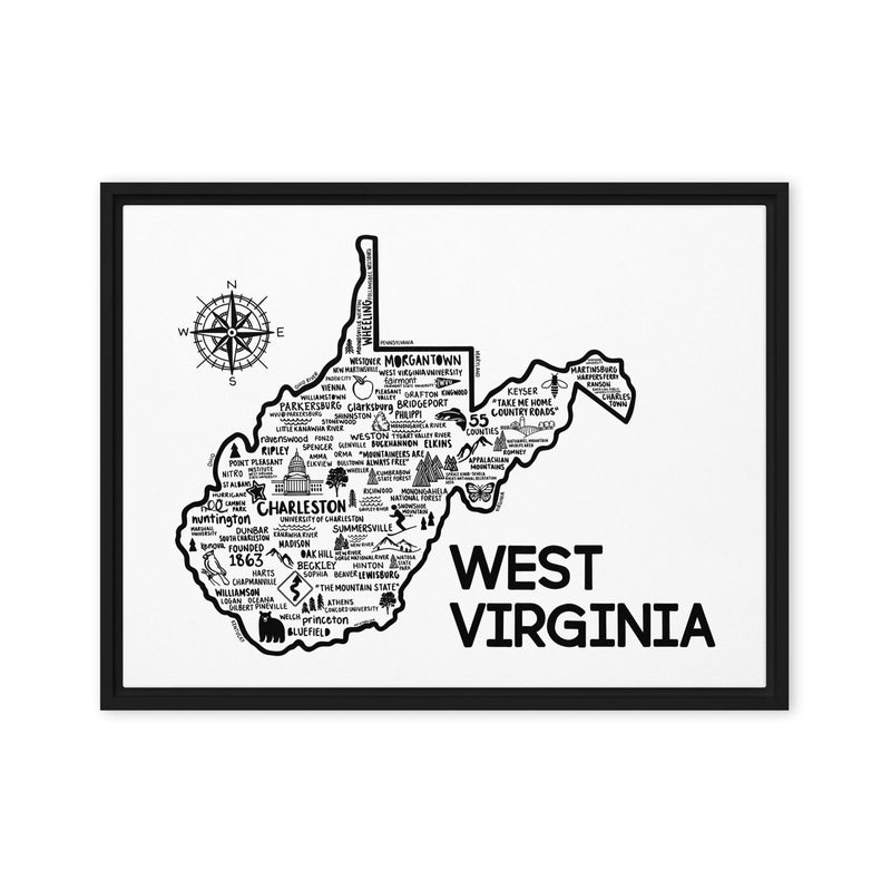 West Virginia Framed Canvas Print - Albion Mercantile Co.