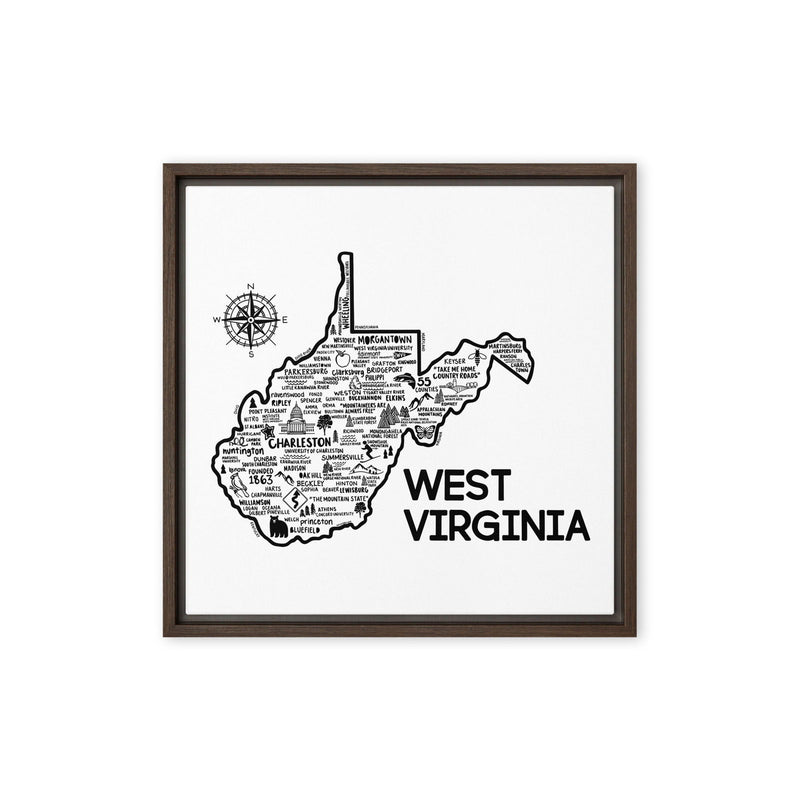 West Virginia Framed Canvas Print - Albion Mercantile Co.