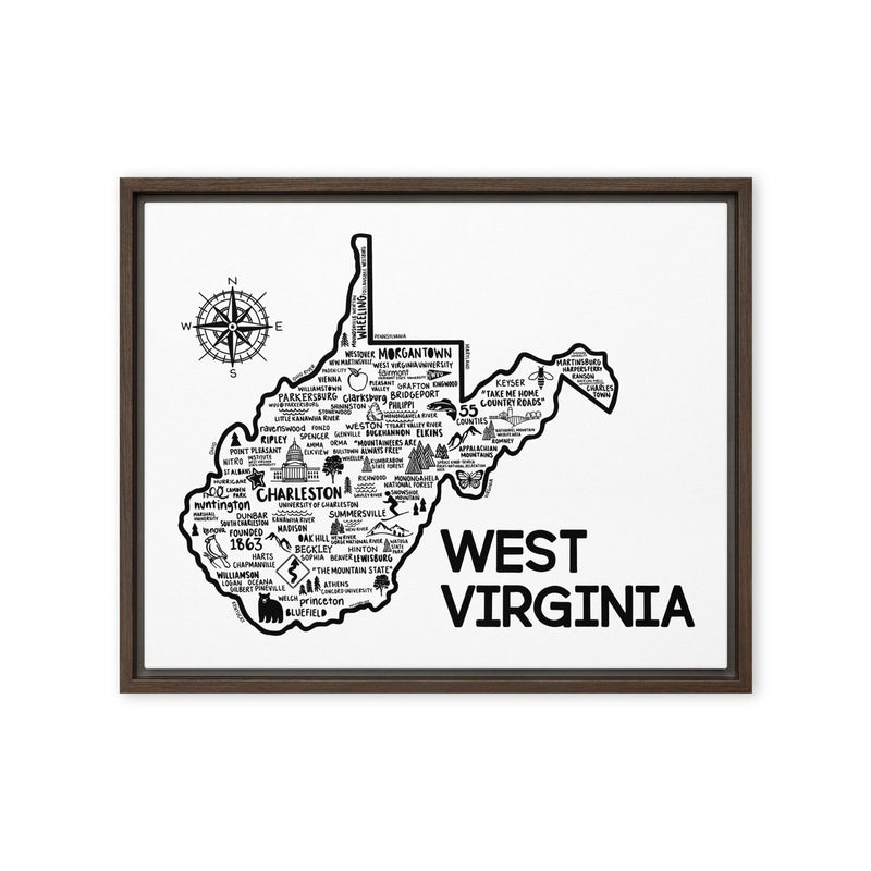 West Virginia Framed Canvas Print - Albion Mercantile Co.