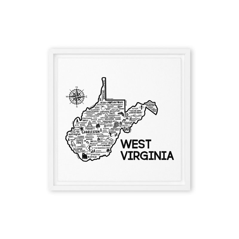 West Virginia Framed Canvas Print - Albion Mercantile Co.