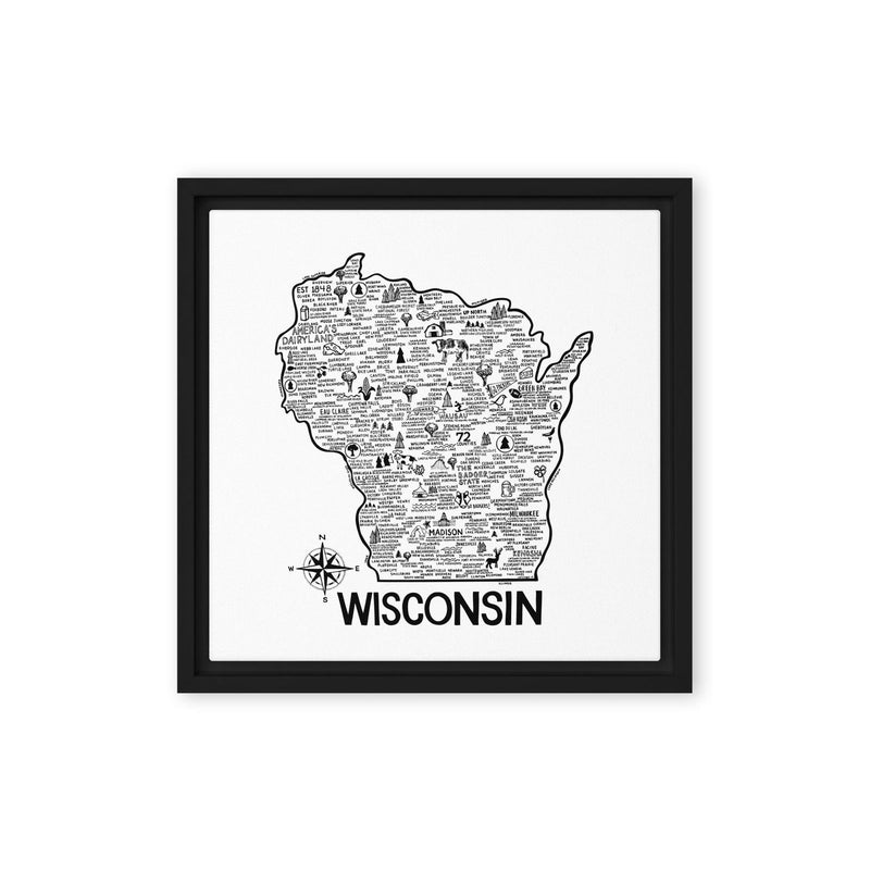 Wisconsin Framed Canvas Print - Albion Mercantile Co.