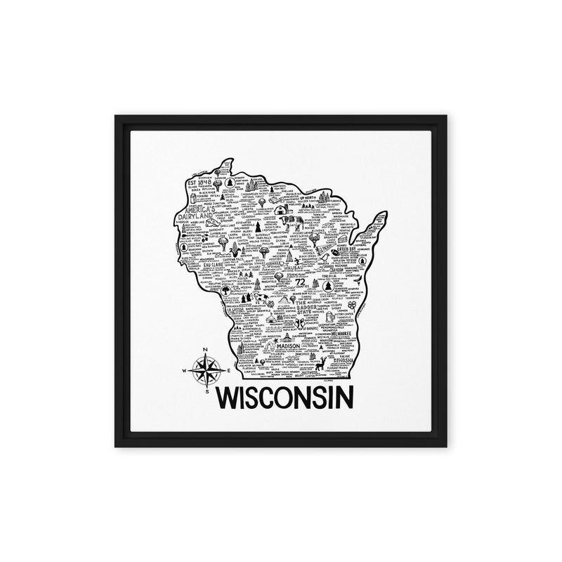 Wisconsin Framed Canvas Print - Albion Mercantile Co.