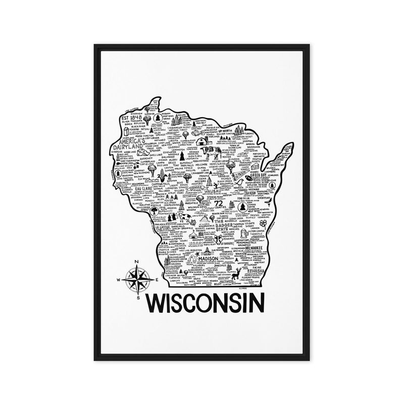 Wisconsin Framed Canvas Print - Albion Mercantile Co.