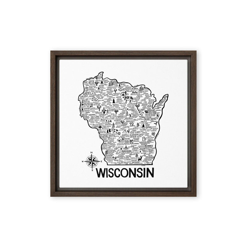 Wisconsin Framed Canvas Print - Albion Mercantile Co.