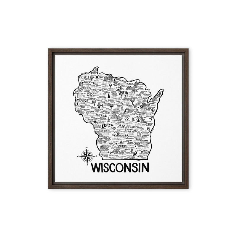 Wisconsin Framed Canvas Print - Albion Mercantile Co.