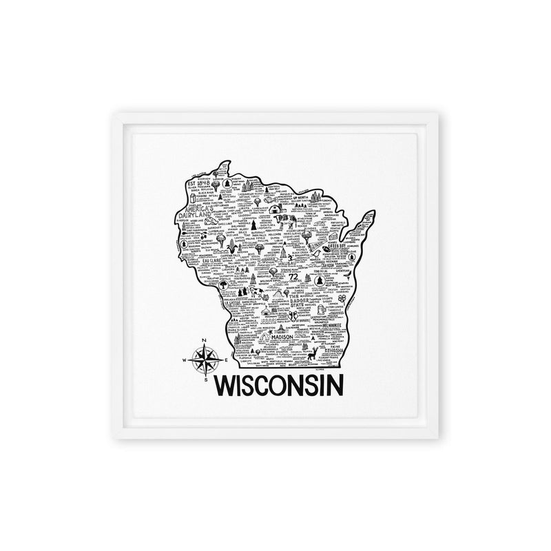 Wisconsin Framed Canvas Print - Albion Mercantile Co.