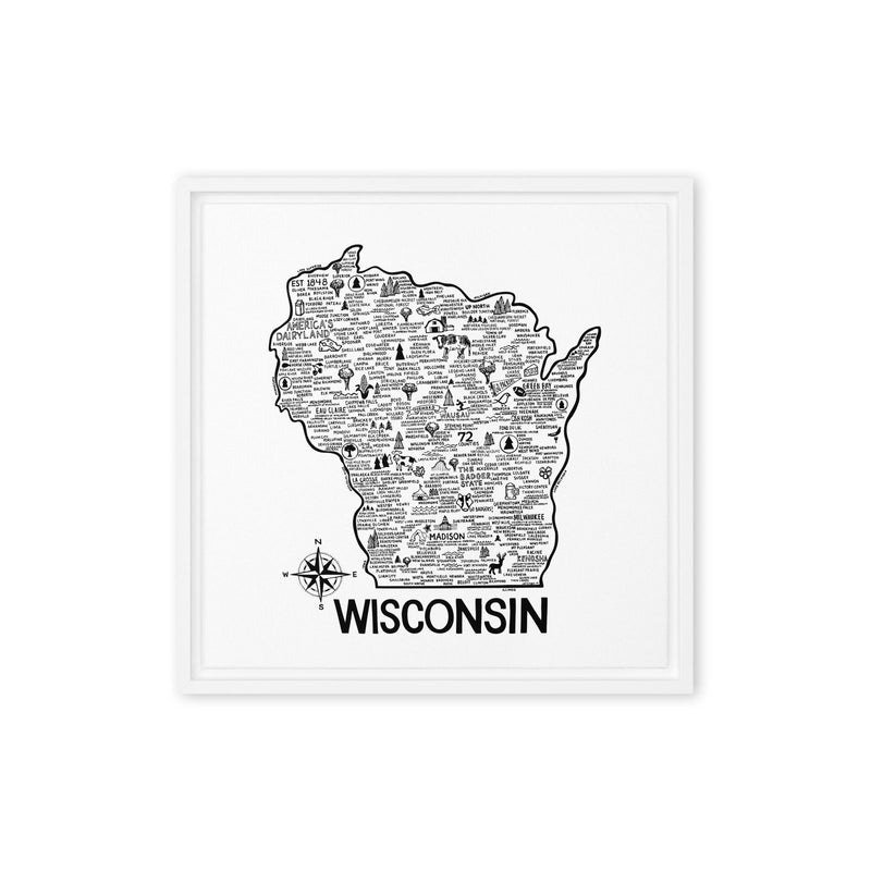 Wisconsin Framed Canvas Print - Albion Mercantile Co.