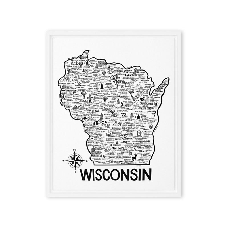 Wisconsin Framed Canvas Print - Albion Mercantile Co.