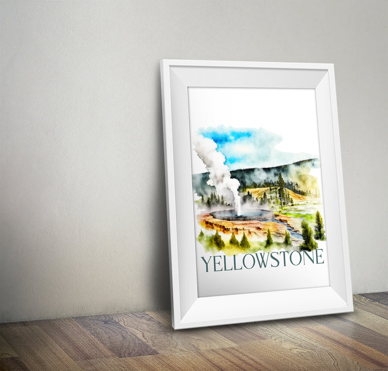 Yellowstone National Park Poster | Watercolor National Park Poster